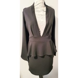 SOLD!! PEPLUM CAPE DRESS
